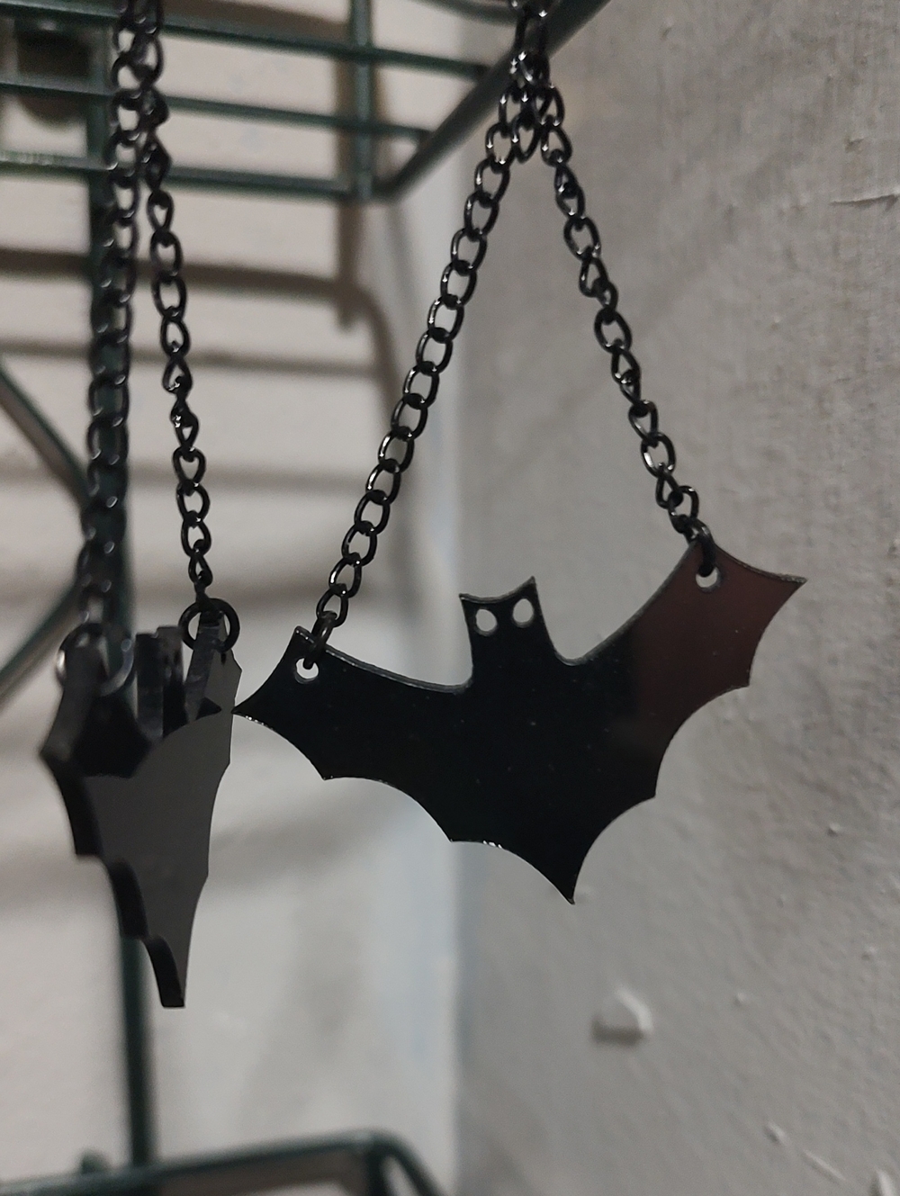 Black Bat Dangle Spooky Halloween Earrings